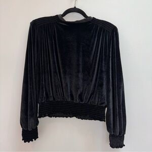 LAHIVE Black Velvet Women's Blouse
